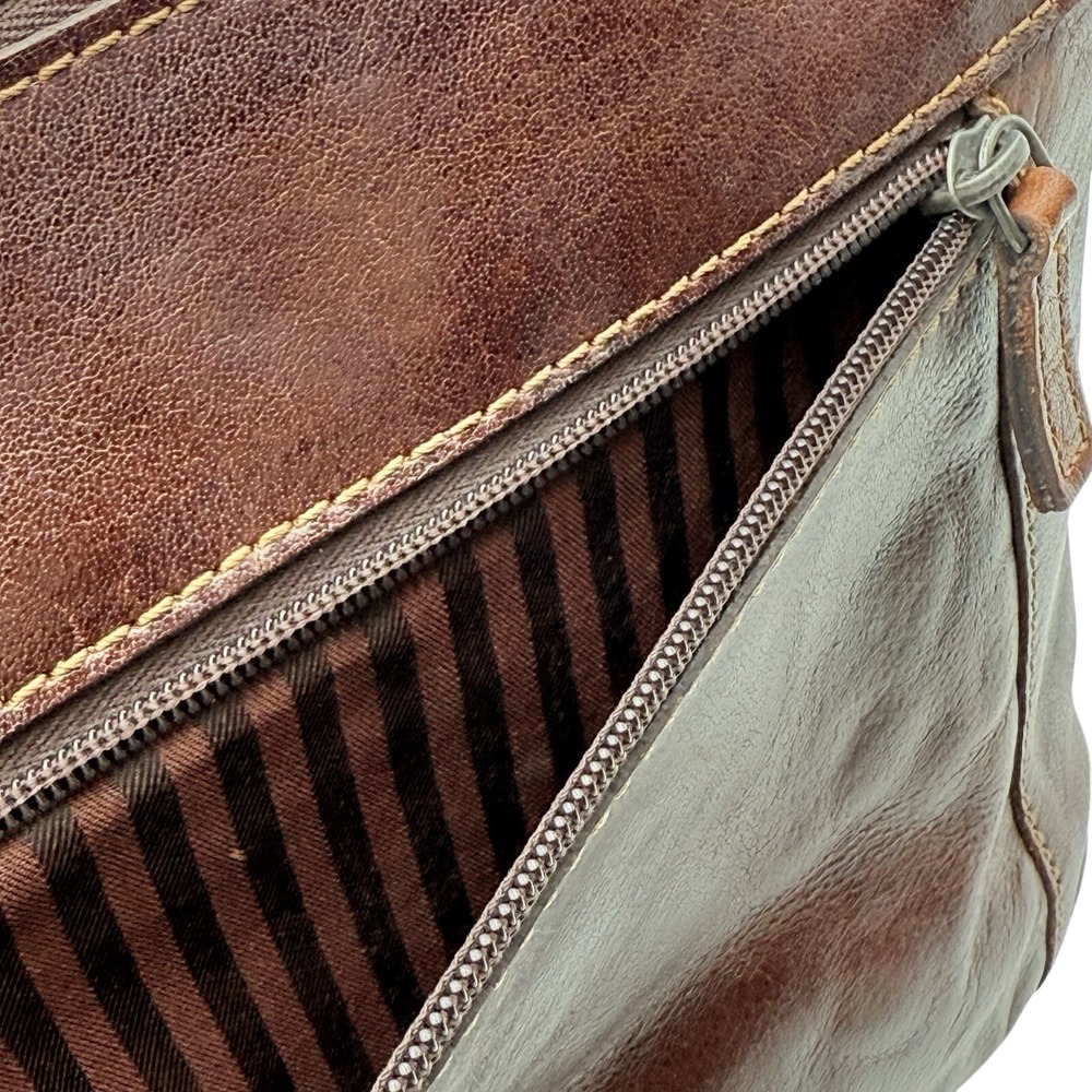Jack Georges Voyager Leather City Crossbody Bag #7298 Brown Genuine Leather - Picture 6 of 10